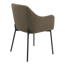 Krzesło fotelowe tkanina boucle Melilla brąz / czarny House Nordic