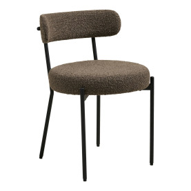 Krzesło tapicerowane Badalona tkania boucle brąz /czarny House Nordic 2