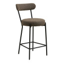 Krzesło barowe tapicerowane Badalona 65cm tkania boucle brąz /czarny House Nordic