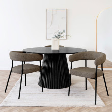 Krzesło tapicerowane Trivio boucle brąz / czarny House Nordic