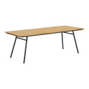 Stół ogrodowy z drewnianym blatem Cleveland 220x90cm drewno tekowe / czarny House Nordic