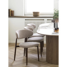 Stół owalny z ceramicznym blatem na ryflowanej podstawie Athens 210x100cm ceramika / brąz House Nordic