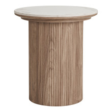 Stolik boczny z ceramicznym blatem na ryflowanej nodze Athens 80cm ceramika / brąz House Nordic