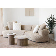 Stolik okrągły z ceramicznym blatem na ryflowanej nodze Athens 80cm ceramika / brąz House Nordic