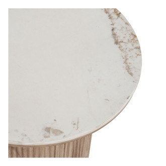 Stolik boczny z ceramicznym blatem na ryflowanej nodze Athens 80cm ceramika / brąz House Nordic