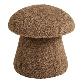 Pufa w kształcie grzybka Enna 45cm tkanina teddy brązowa House Nordic