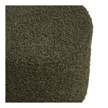 Pufa okrągła Ejby 34cm tkanina teddy zielona House Nordic