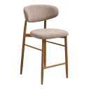 Krzesło barowe tapicerowane Levanto 65cm piaskowy / dąb House Nordic
