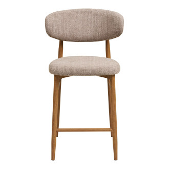 Krzesło barowe tapicerowane Levanto 65cm piaskowy / dąb House Nordic
