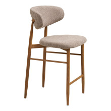 Krzesło barowe tapicerowane Levanto 65cm piaskowy / dąb House Nordic
