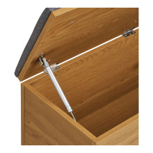 Ławka ze schowkiem do przedpokoju Barco 92cm szary / drewno House Nordic