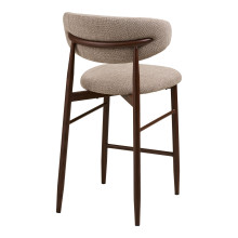 Krzesło barowe tapicerowane Levanto 65cm piaskowy / orzech House Nordic