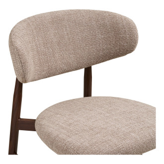 Krzesło barowe tapicerowane Levanto 65cm piaskowy / orzech House Nordic