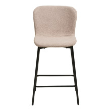 Krzesło barowe tapicerowane tkanina boucle Maceda 65cm beżowy / czarny House Nordic