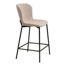 Krzesło barowe tapicerowane tkanina boucle Maceda 65cm beżowy / czarny House Nordic