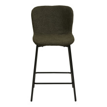 Krzesło barowe tapicerowane tkanina boucle Maceda 65cm ciemny zielony / czarny House Nordic