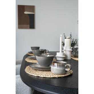Zestaw 2 białych świeczników betonowych - japandi House Nordic