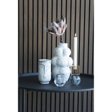 Wazon ceramiczny z motywem twarzy 17cm niebieski House Nordic