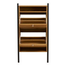 Szafka na buty dwukomorowa do przedpokoju Barco 118cm szary / drewno House Nordic