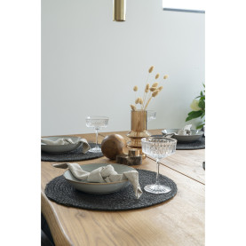 Zestaw 4 podkładek jutowych okrągłych Bombay 38cm czarny House Nordic 2