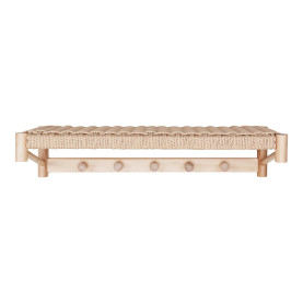 Wieszak ścienny drewniany z pleciona półką Abano 78cm House Nordic 2