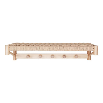 Wieszak ścienny drewniany z pleciona półką Abano 78cm House Nordic
