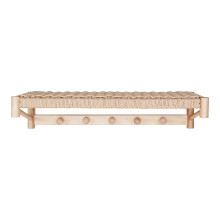 Wieszak ścienny drewniany z pleciona półką Abano 78cm House Nordic