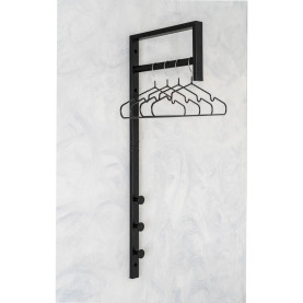 Wieszak ścienny Trento czarny metalowy do przedpokoju i garderoby 82cm House Nordic
