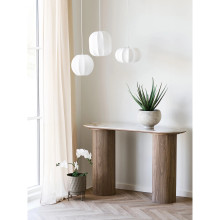 Konsola owalna ceramiczna na ryflowanej podstawie Athens 120cm ceramika / brąz House Nordic