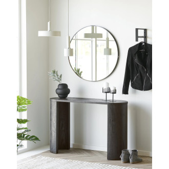 Konsola owalna japandi - wabi sabi Bibione 114x38cm ciemny brąz House Nordic