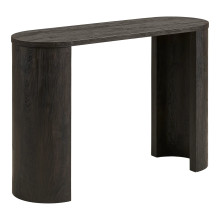 Konsola owalna japandi - wabi sabi Bibione 114x38cm ciemny brąz House Nordic