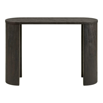Konsola owalna japandi - wabi sabi Bibione 114x38cm ciemny brąz House Nordic