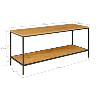 Szafka RTV z półką Vita 100x36cm dąb / czarny House Nordic