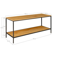 Szafka RTV z półką Vita 100x36cm dąb / czarny House Nordic