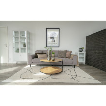 Stolik kawowy okrągły z półką Vita 80cm dąb / czarny House Nordic