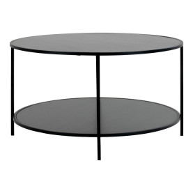 Stolik kawowy okrągły z półką Vita 80cm czarny House Nordic