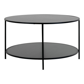 Stolik kawowy okrągły z półką Vita 80cm czarny House Nordic