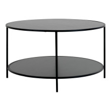 Stolik kawowy okrągły z półką Vita 80cm czarny House Nordic