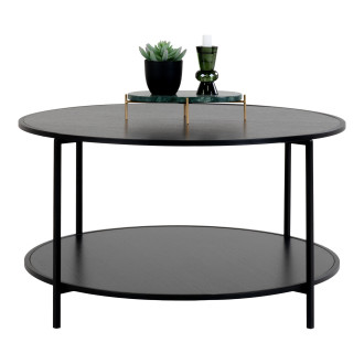 Stolik kawowy okrągły z półką Vita 80cm czarny House Nordic