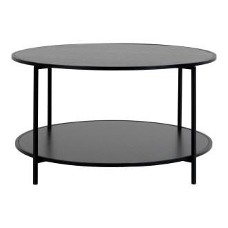 Stolik kawowy okrągły z półką Vita 80cm czarny House Nordic