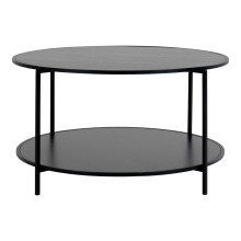 Stolik kawowy okrągły z półką Vita 80cm czarny House Nordic