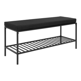 Ławka tapicerowana z półką na buty Vita 100x36cm czarna House Nordic 2