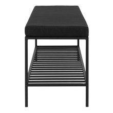 Ławka tapicerowana z półką na buty Vita 100x36cm czarna House Nordic