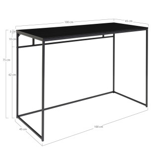 Biurko minimalistyczne Vita 100x45cm czarne House Nordic