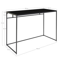 Biurko minimalistyczne Vita 100x45cm czarne House Nordic