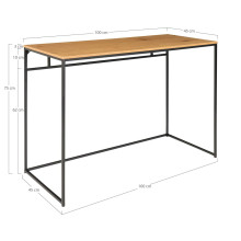 Biurko minimalistyczne Vita 100x45cm dąb / czarny House Nordic