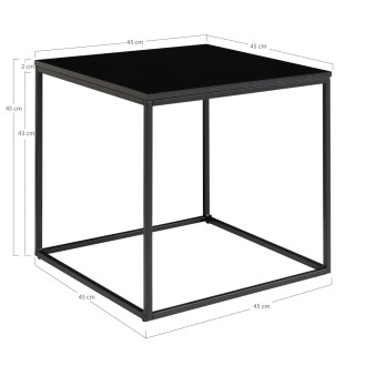 Stolik pomocniczy kwadratowy Vita 45x45cm czarny House Nordic