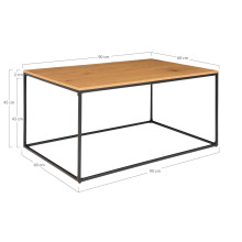 Stolik kawowy prostokątny Vita 90x60cm dąb / czarny House Nordic