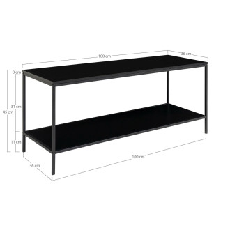 Szafka RTV z półką Vita 100x36cm czarna House Nordic
