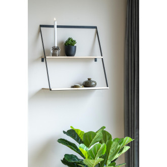 Półka loft 2 poziomowa Bern 50cm drewno / czarny House Nordic